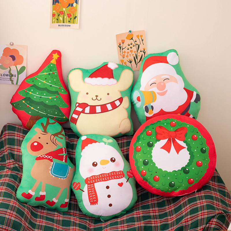 Fanciful Christmas-Theme Pillows Santa Snowman Plush Toy - Image 4