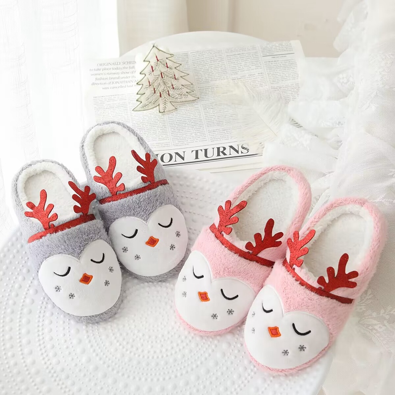 Christmas Reindeer Slippers Winter Warm Animal Reindeer Slippers - Image 4