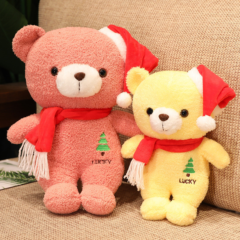 Colorful Christmas Bears Christmas Teddy Bear Animal Sofa Decor Plush Toy - Image 2