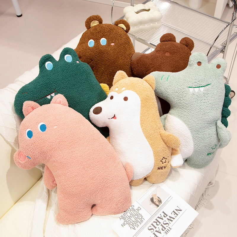 Adorable Animal Toy Cute Forest Animal Fox Crocodile Huggable Sofa Decor Pillow - Image 3