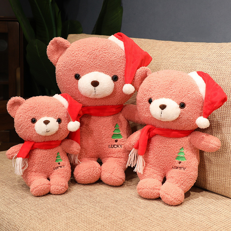 Colorful Christmas Bears Christmas Teddy Bear Animal Sofa Decor Plush Toy - Image 3