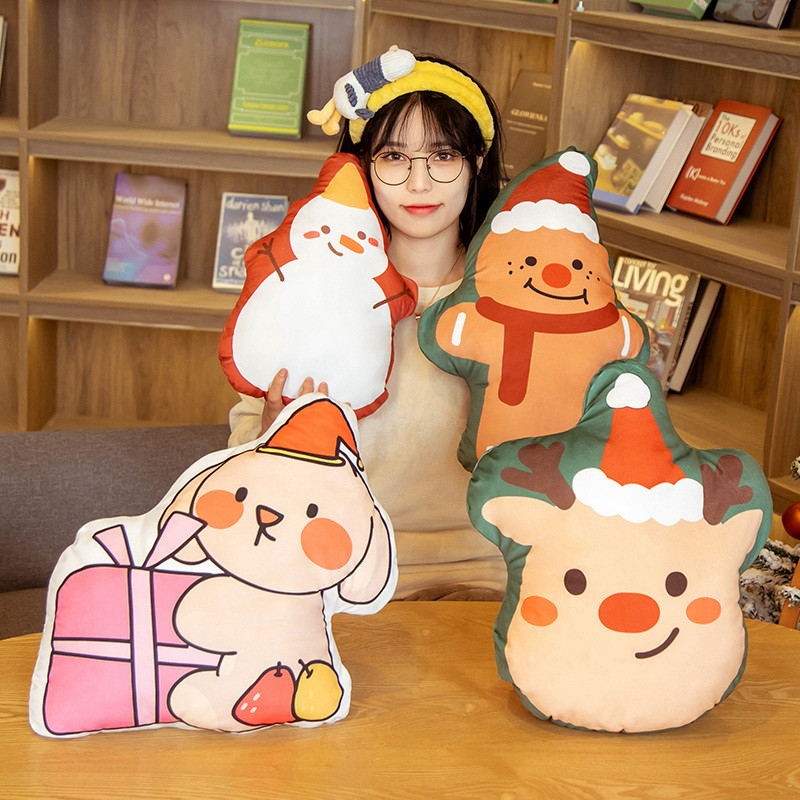 Festive Home Pillows Christmas Festival Animal Reindeer Decor Pillow Plush - Image 3