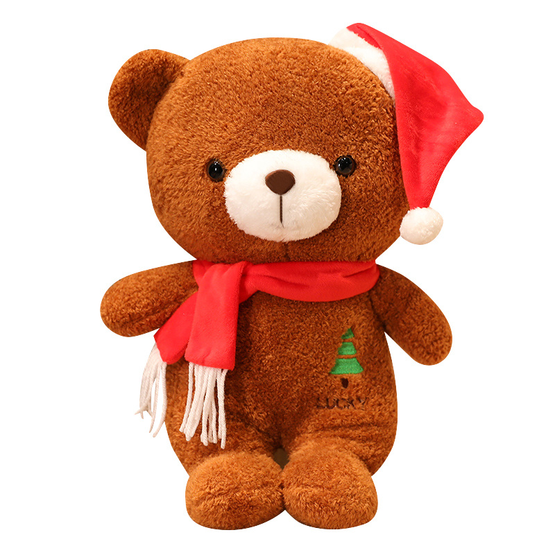 Colorful Christmas Bears Christmas Teddy Bear Animal Sofa Decor Plush Toy