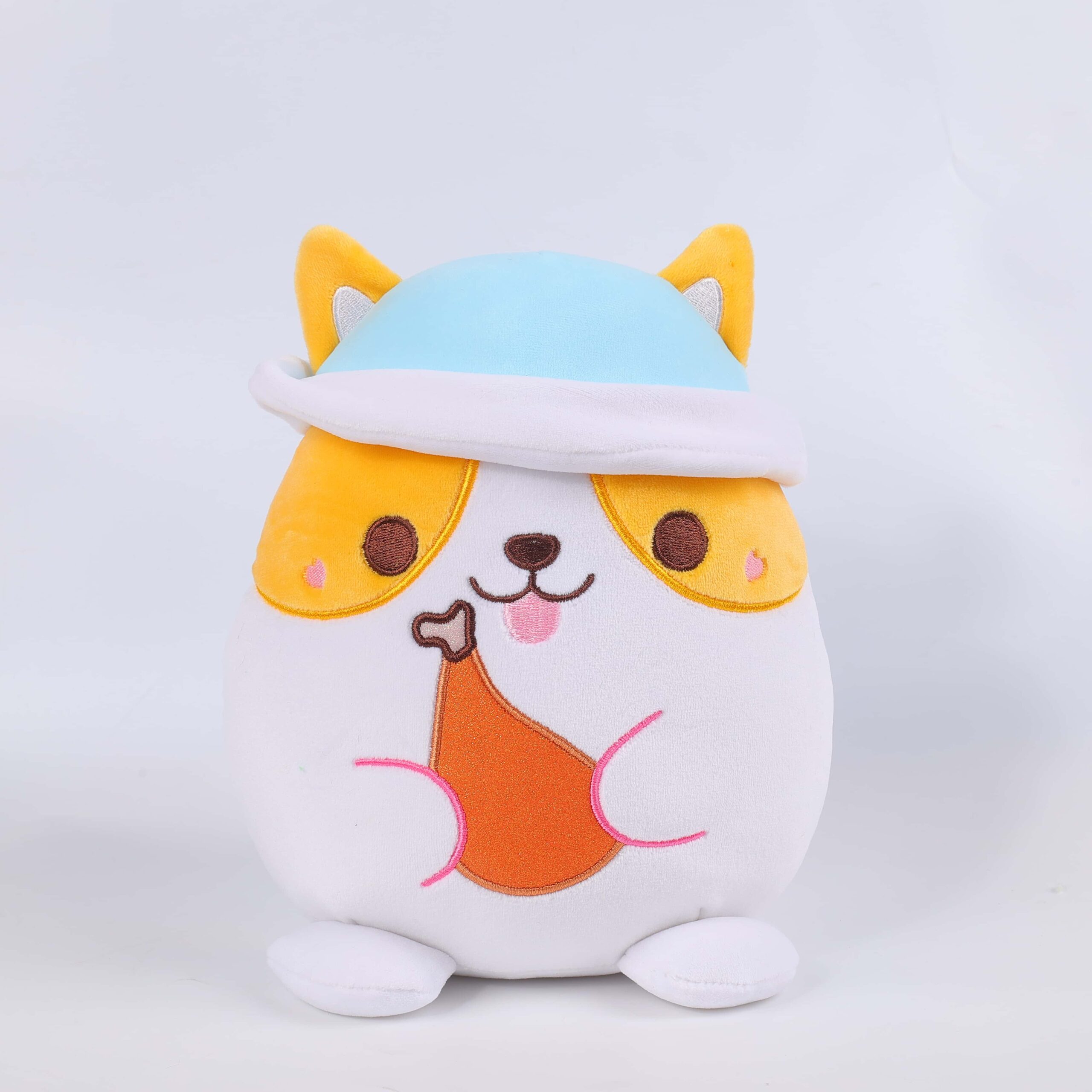 Tiny Adorable Animal Cute Soft Animal Corgi Bear Duck Food Toy With Hat